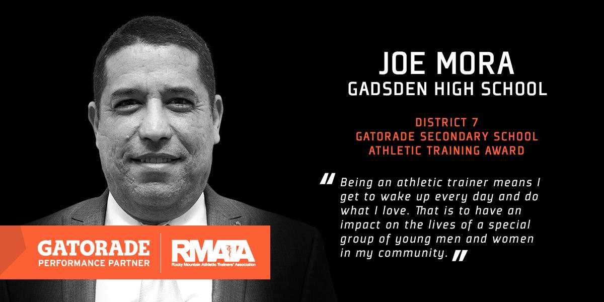 GPPartner's tweet photo. We are proud to present Joe Mora, Gatorade/@nata_ssatc Secondary School Athletic Trainer Award recipient, who is committed to providing his athletes all-star care. https://t.co/leJyIAGeIG
