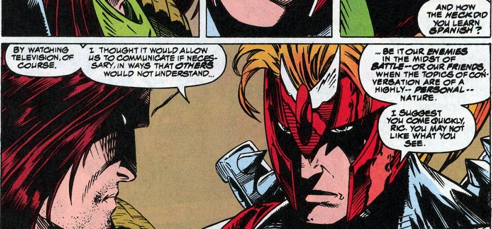 >> #29-#30Arcade forces Shatterstar to fight, plus Adam-X. Shatterstar has a “wife”. And he does “that” with his sword (not the first time)>> #34All about Rictor. By this time we can see Ric and ‘Star are pretty close to each other already. Note the highly "personal" part