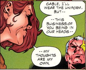 >> #44 Cable decides they are going to work telepathically from now on, so Rictor decides to leaves because he doesn’t want anyone prying on his mind. Shatterstar doesn’t want him to leave because he is his only friend (and *𝑤𝘩𝑖𝑠𝑝𝑒𝑟𝑠* he is already in love with him)