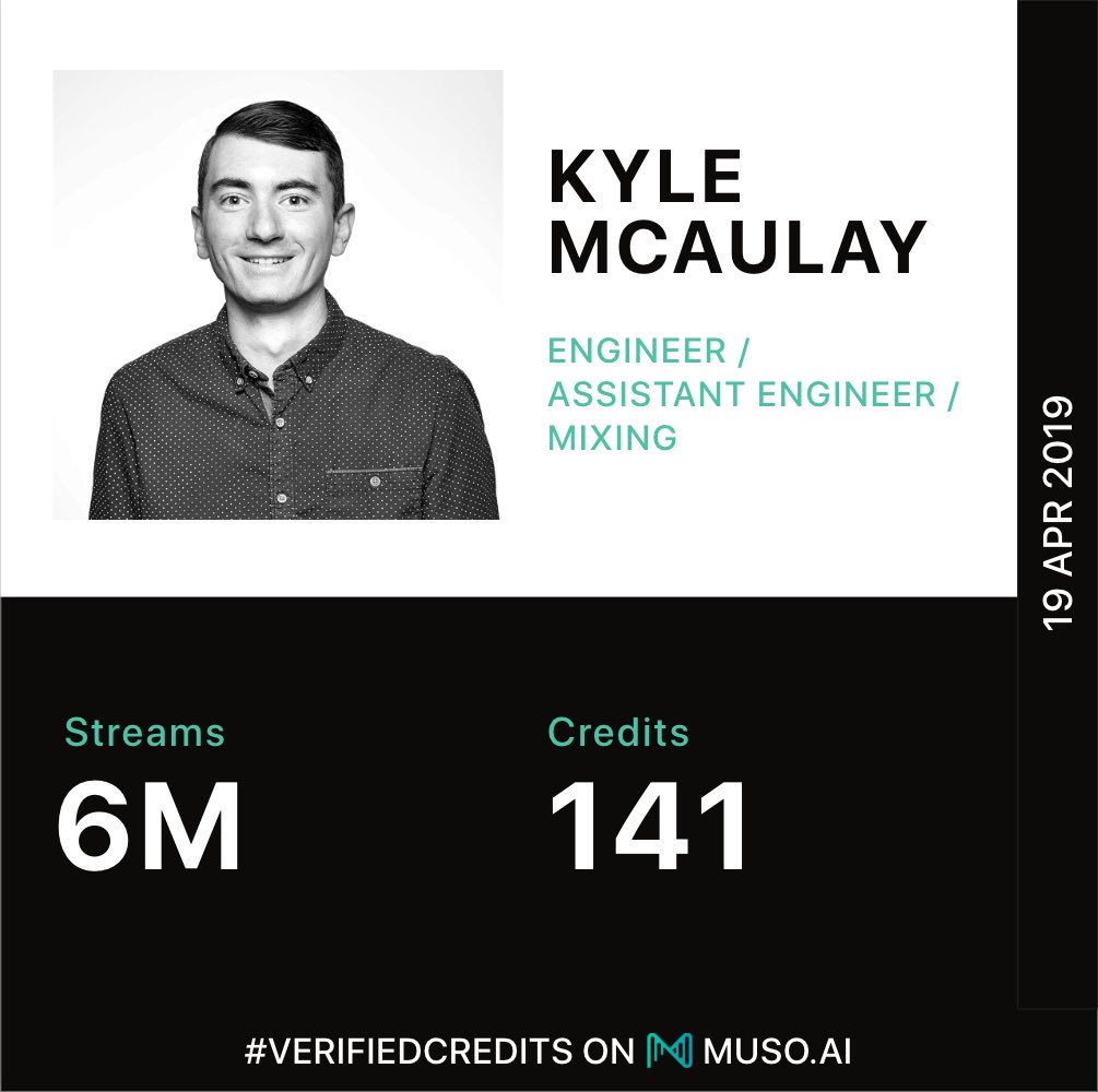 ai_muso's tweet photo. #MusoAI welcomes #KyleMcAulay 🤝
He is an LA based Audio Engineer/ Mixer and member of the band #SpanishLoveSongs. Kyle has credited releases under @RezaslD @AFrecordsPGH @uncle_m_music @nuclearblastusa @wiretaprecords and these are his #MusoStats 🚀 https://t.co/wZrxYVX6WT