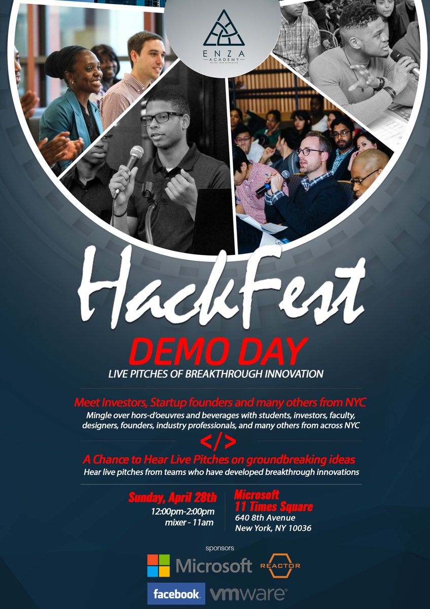 EnzaAcademy's tweet photo. In 7 day! we will be welcoming hackers from all over at #Hackfest2019! The event will take place @MSFTReactor @Microsoft  @MSFTStartups 

Many thanks to all of our partners   @VMware  @VMwareU @Face2faceAFRICA @facebook @StrongArmTech @teamuserpilot @insomniacookies https://t.co/sqPKC8xqhr