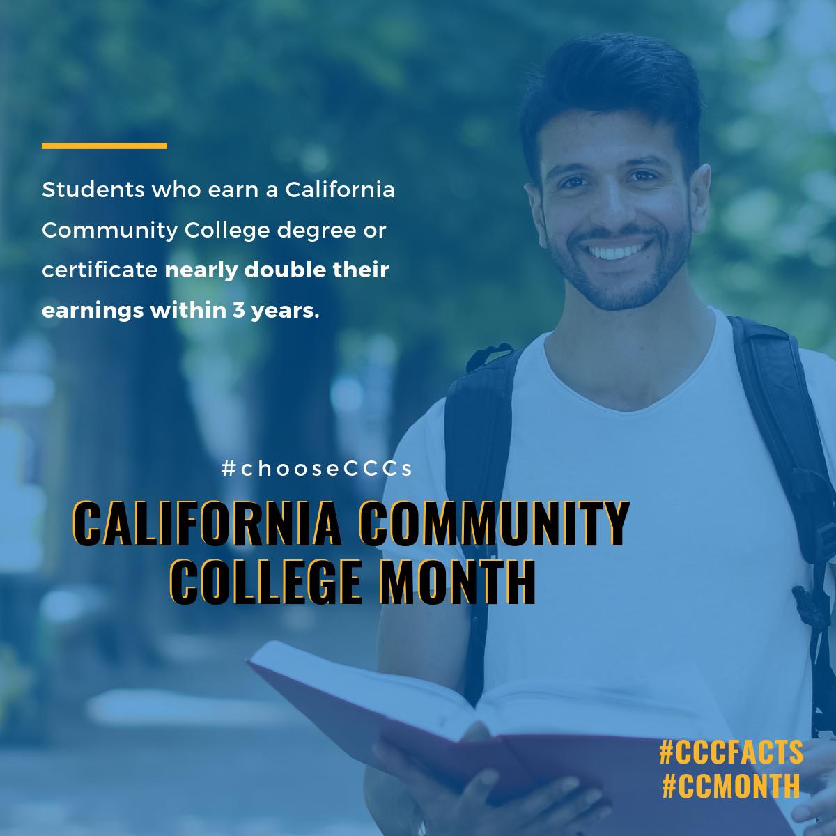 COS_InfoNow's tweet photo. Students who earn a California Community College degree or certificate nearly double their earnings. What are you waiting for? Apply today! https://t.co/17nm5oAzOJ #chooseCCCs #CCCFacts #Siskiyous https://t.co/jNhkWiWksn