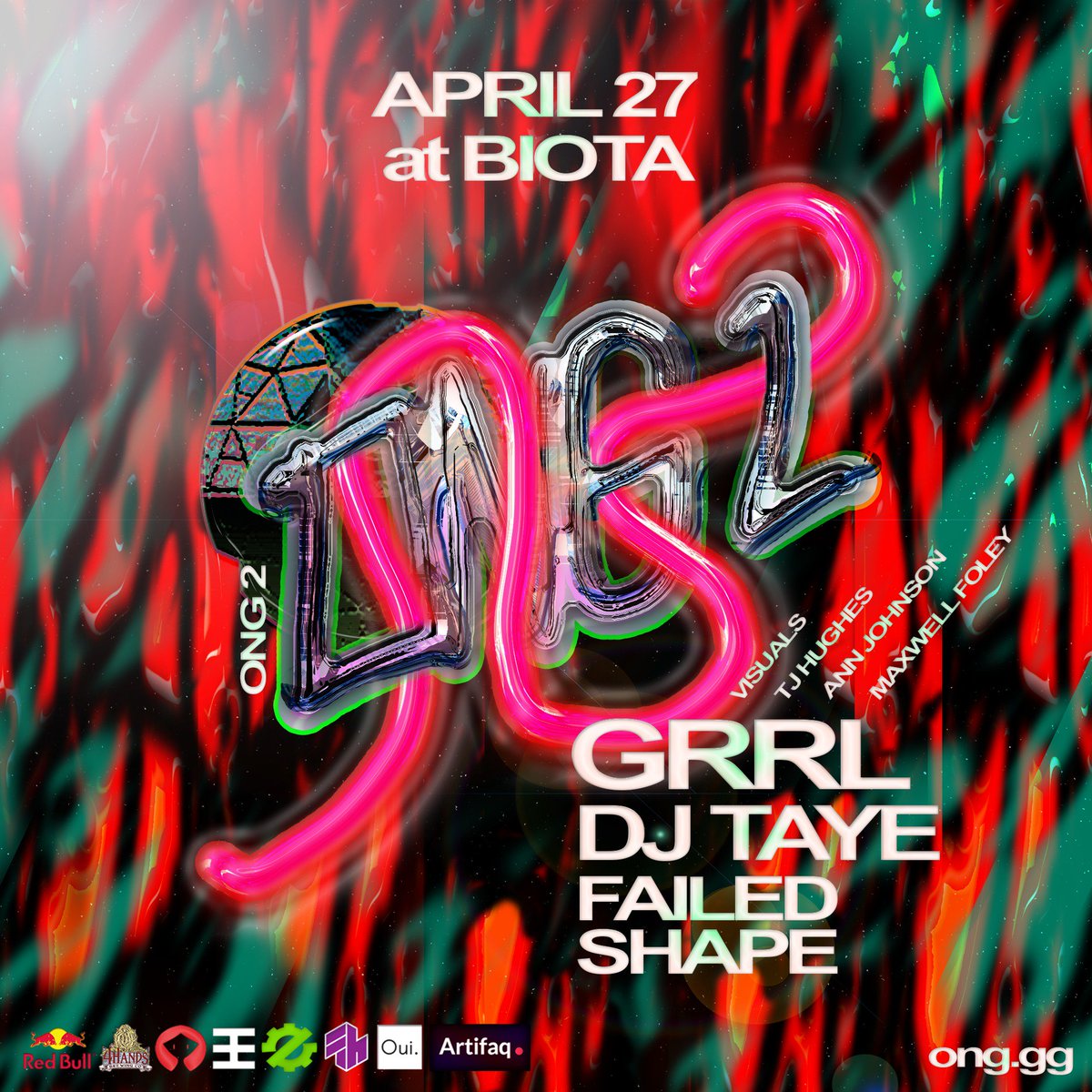 ong_records's tweet photo. 🚨 O.N.G.2 🚨
Saturday, April 27
At #BIOTA in STL
🎟 https://t.co/7c3gLoqrKj
DJ sets by @GRRLmusic, @DJTAYE , #FailedShape, #Ekse, @leechleechleech, #namatamago, @_Teejay5, @maxwellsfoley
Artworks by Tj Hughes, Maxwell Foley, Ekse, Ann Johnson + @breakerspaces artists
#ong2 https://t.co/xWePtpyiaR