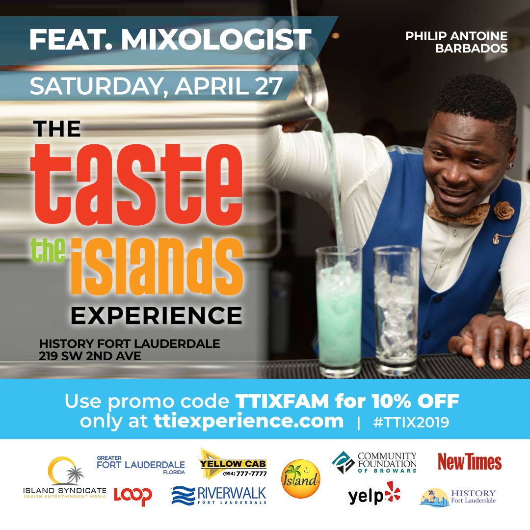 ttixevents's tweet photo. Get ready for a day full of delicious cocktails, gourmet bites, Caribbean music, artisans, and much more! Plus, try Phillip Antoine's Caribbean cocktails 🍹 Get more info at https://t.co/eV1Fij4KF9 https://t.co/akxrCf534e