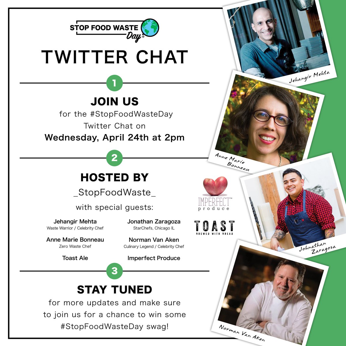 _StopFoodWaste_'s tweet image. #StopFoodWasteDay is next week! Which means our #TwitterChat is also. Don't forget to check this out and ignite conversation with some of our favorite #wastewarriors