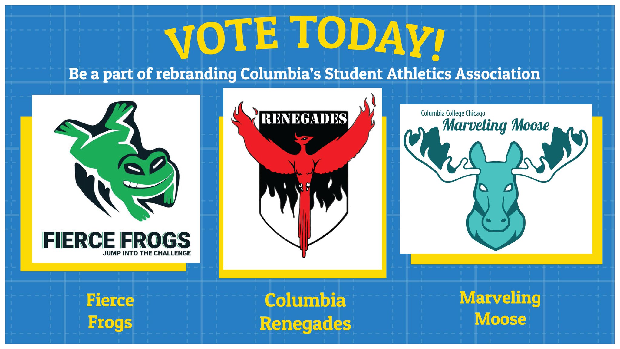 Columbia College Chicago Admissions On Twitter Our Student Athletic Association Columathletics Is Working On A Rebrand Want To Weigh In On The Future Of Columbia Athletics Check Out The Possible New Mascots