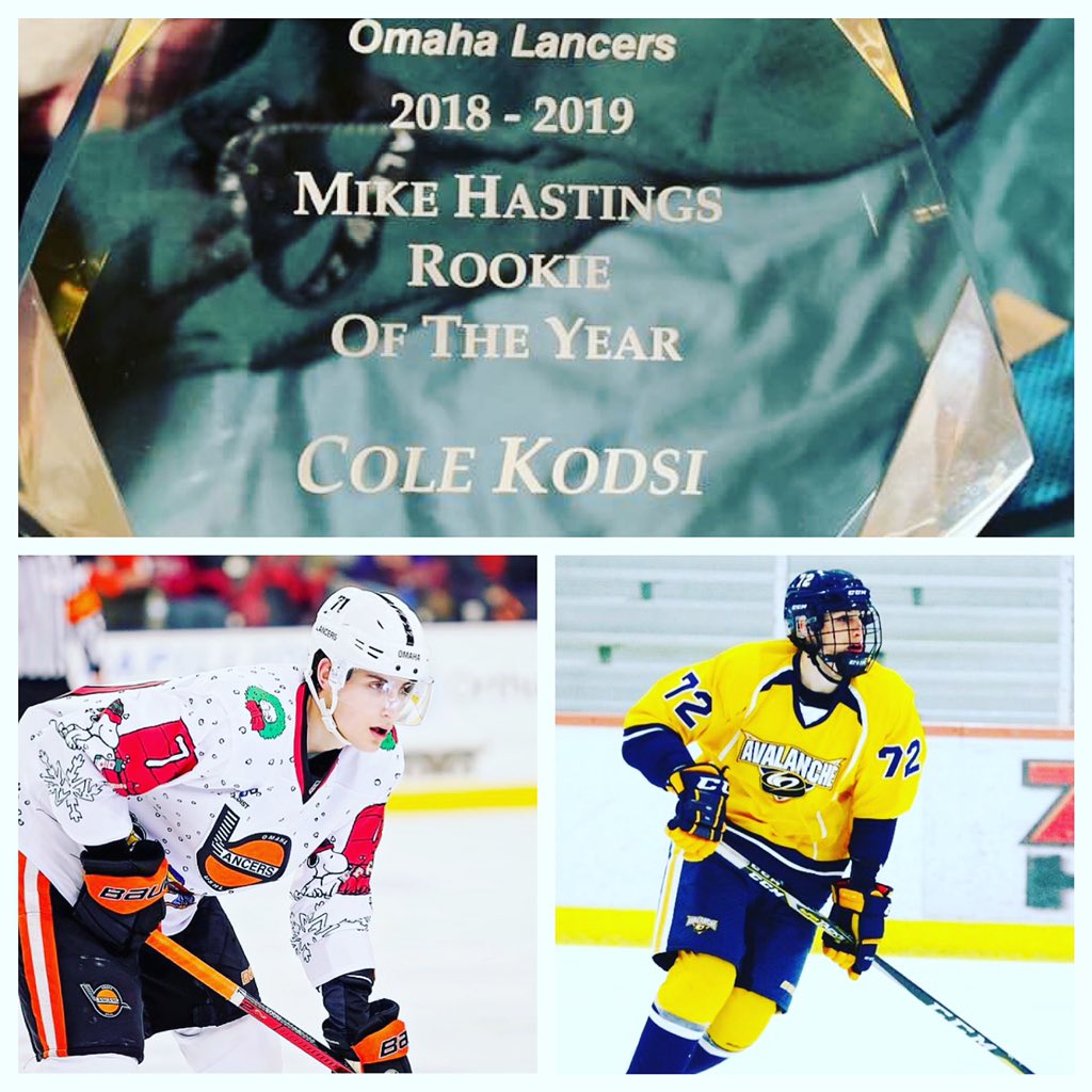 NJ_Avalanche's tweet photo. Congrats to @CKodsi on winning the Mike Hastings Rookie of the year award for the Omaha Lancers. Unbelievable kid who just works. Led the U16 Avs in goals and has continued to push. #avsfamily https://t.co/QsujThsf0X