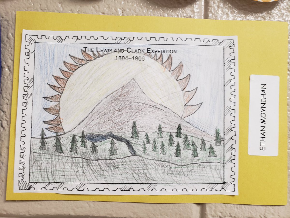 CmssTeam's tweet photo. More Lewis and Clark stamps from Team 5-4 @CMSSouth https://t.co/kX7wq6RAqI