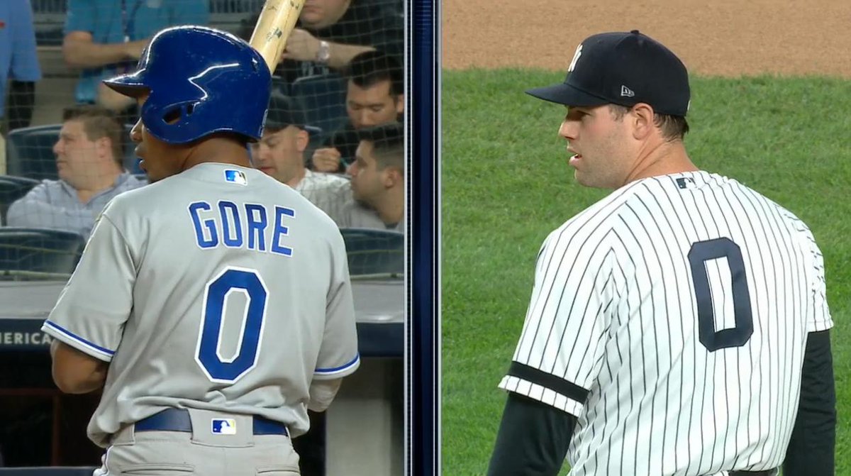 In the 7th inning, <a href="/TGO7E/">Terrance Gore</a> faced Adam Ottavino, the first No. 0 vs No. 0 battle in <a href="/MLB/">MLB</a> history.