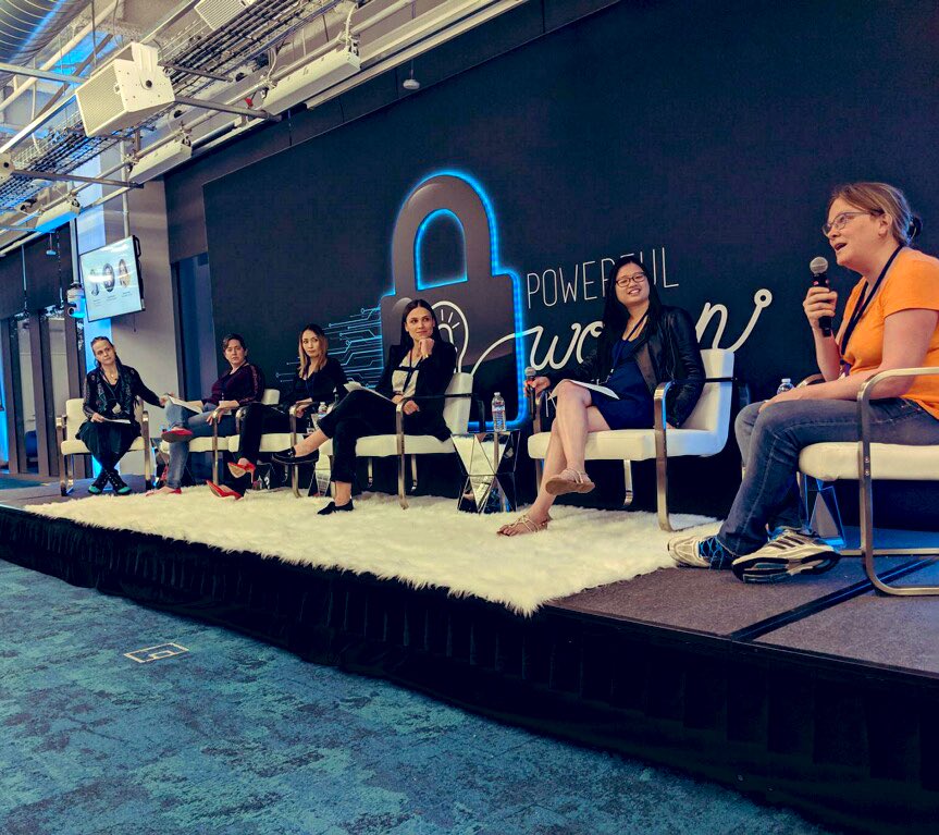 tinddra's tweet photo. Such an honor to share the stage with some badass women in security @facebook @fbsecurity #powerfulwomenintech #pwts #security #tech #women #lead https://t.co/Frsxzht20R