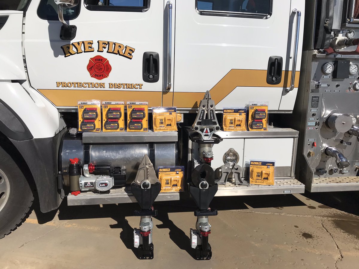 Rye Colorado takes delivery of a complete set of AMKUS Flex Volt Extrication Tools #AMKUS #DeWalt