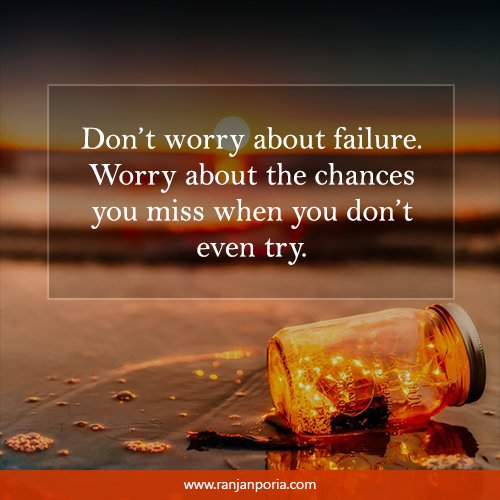 Don’t worry about failure. Worry about the chances you miss when you don’t even try.
#Goodmorning #ThoughtForTheDay #MotivationalQuotes #SaturdayThoughts #SaturdayMotivation #Saturdaymorning #Saturdaygoodmorning #follobackforfolloback #follow4follow #likesforlikes #followme