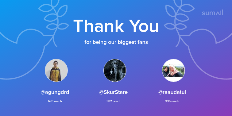 abdoellinho's tweet photo. Our biggest fans this week: @agungdrd, @SkurStare, @raaudatul. Thank you! via https://t.co/3nBtZz4Px3 https://t.co/3oeG17EO2e