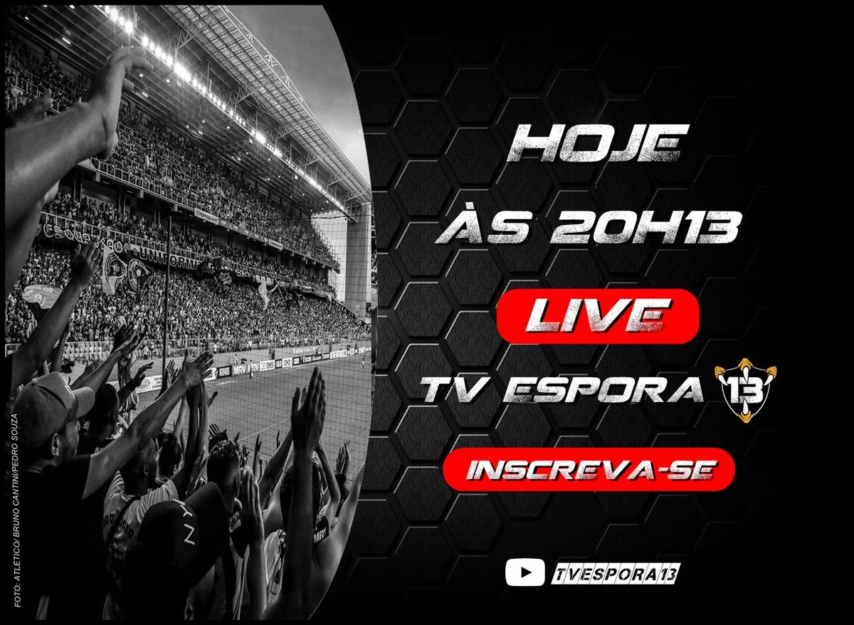 Espora13's tweet photo. Massa, daqui a pouco às 20h13 tem Live no canal TV Espora 13.
Vamos repercutir a semana do Atlético e a final do Campeonato Mineiro.
Não perca daqui a pouco.
#Espora13 #TVEspora13 #Live37 #EsporadaNelasGalo
Inscreva-se no canal
https://t.co/4qmc5UsHSW https://t.co/YDjqc6fmeG