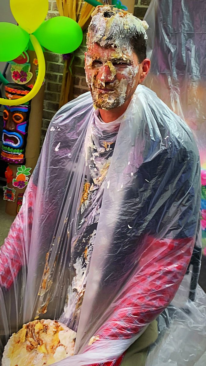 2003Asquad's tweet photo. A Lil PIE IN THE FACE @spustelak What a fun day @HomeDepotEast #messysituation @Linville2003 @redwing19y @RICHARDLSEIBER1 @RobD250 #pieintheface #funatwork https://t.co/ZS99uxj9rR