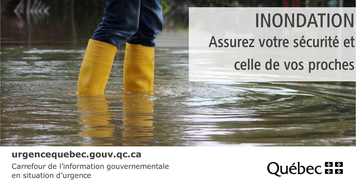 Durant la #crue printanière, assurez votre sécurité et évitez :
•l’électrocution
•les intoxications au monoxyde de carbone
•l’exposition à des substances chimiques dans l’environnement
•les maladies liées à la consommation ou la conservation de l’eau
bit.ly/2V9YH6s