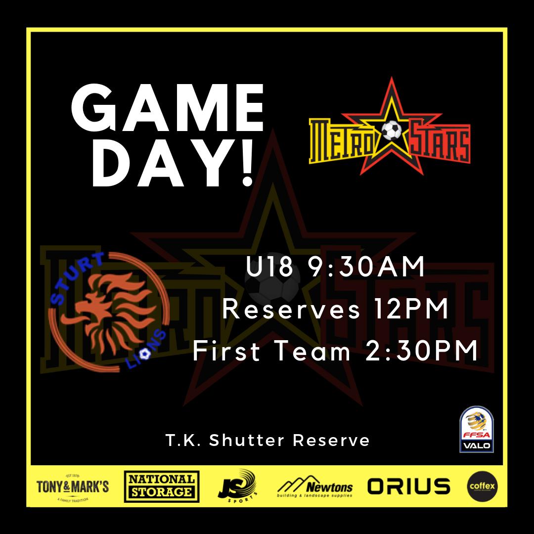 NE_MetroStars's tweet photo. π΄ #FFACup GAME DAY! π΄
π Sturt Lions
β 2:30PM
π T.K. Shutter Reserve
π± #MetroStars #MSvSL https://t.co/yaRxO0g2jT