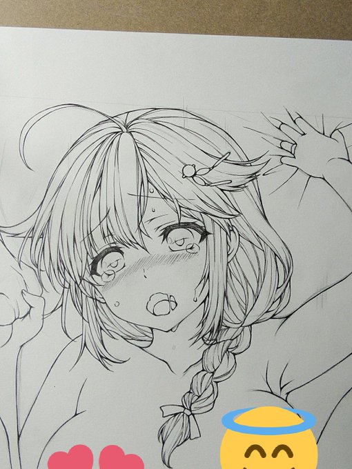 久しぶり?に全部黒でペン入れした〜 