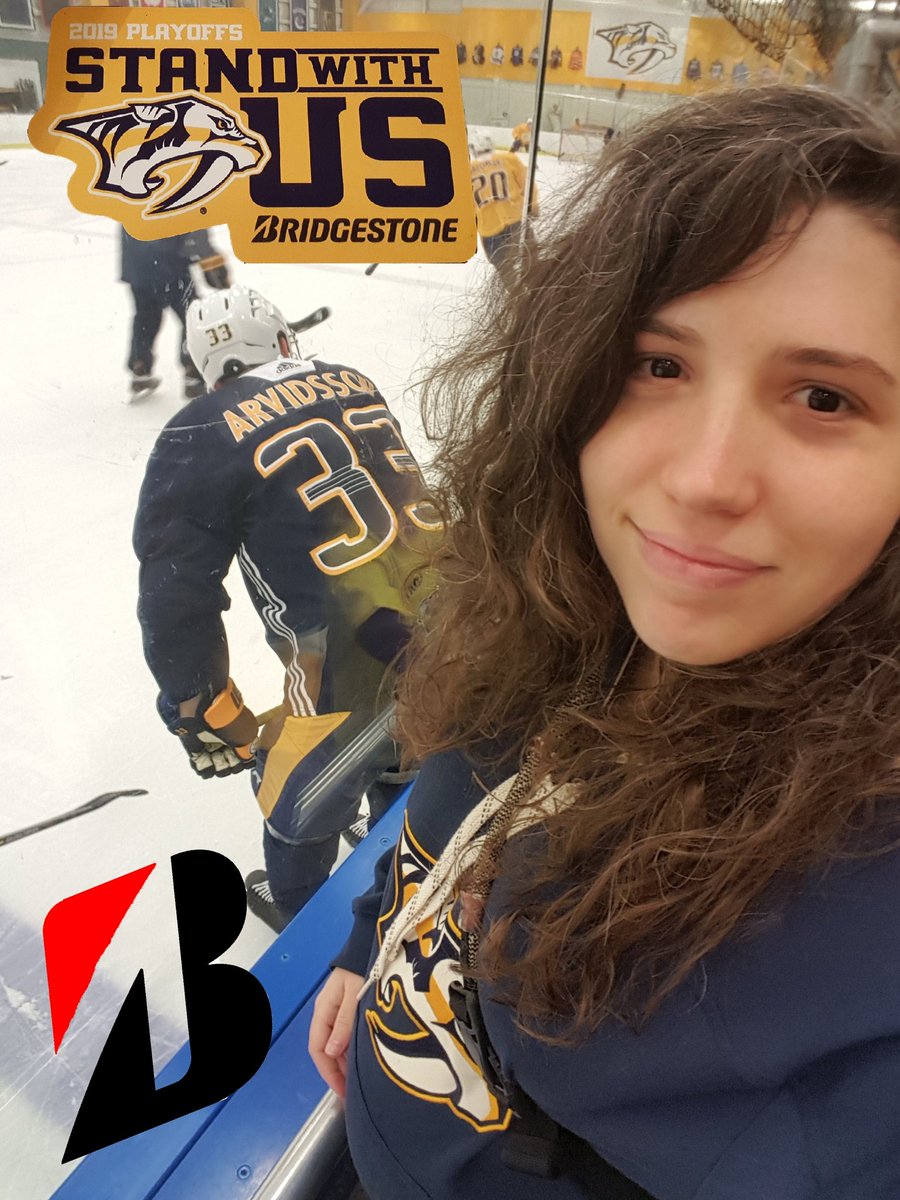 thelindzinator's tweet photo. @PredsNHL @Bridgestone Watching our boys practice today. Hoping to get to see them play in game 5 #Bridgestone #StandWithUs #Smashville https://t.co/1rRqPKHxAa