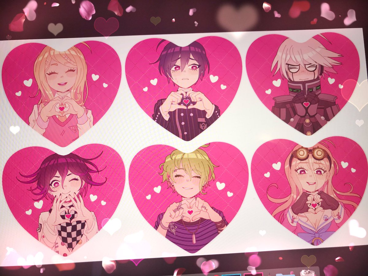 these DRV3 heart buttons are coming tomorrow! if these do well i’ll consider doing more characters... *__* 💖