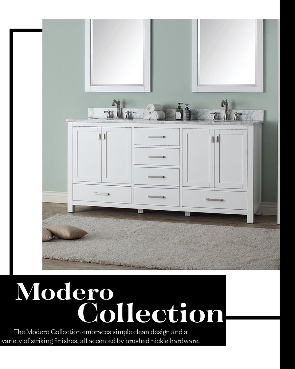 Avanity_Inc's tweet photo. Enhance the entire design of your space with this gorgeous Modero vanity. This vanity is clean, simple and modern perfect for any space. https://t.co/WGd3bBoknZ
