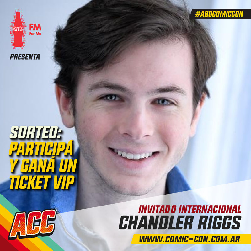[SORTEO VIP] ¡Hacé RT y ganá! Sorteamos 2 VIPs Foto para CHANDLER RIGGS PARA EL DOMINGO 26/5 de #ArgComicCon. ¡El LUNES 22 DE ABRIL anunciamos los ganadores! Hacé RT de esta publicación y ya estás participando. Podés participar también en nuestro FB e instagram 😉