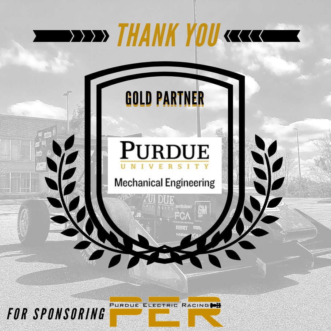 PElectricRacing's tweet photo. On to our next level sponsors! Thank you so much to our campus friends and peers at Purdue Mechanical Engineering! Your support shows the true Boiler spirit and we are so grateful for you! https://t.co/8NL9vleEXq