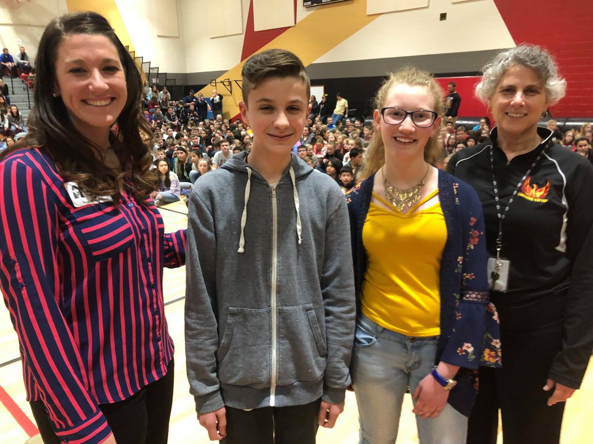 xtinawebbthomas's tweet photo. So awesome to get to congratulate these Falcon Middle School students as part of a group of 160+ students and teachers from multiples countries that #NorthropGrumman is sending to Space Camp at the @RocketCenterUSA this summer! https://t.co/HeuN35UK2q