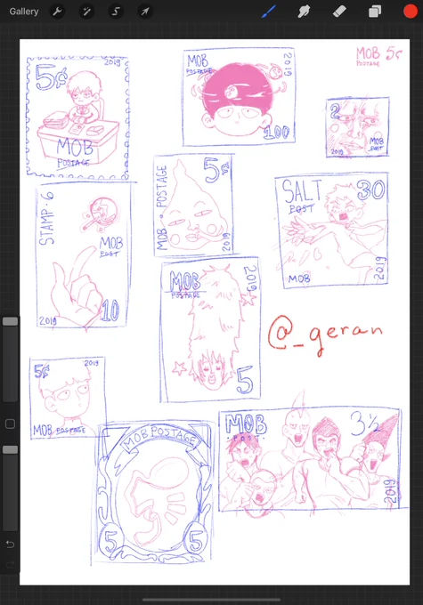 Working on a MP100 stamp sticker sheet 