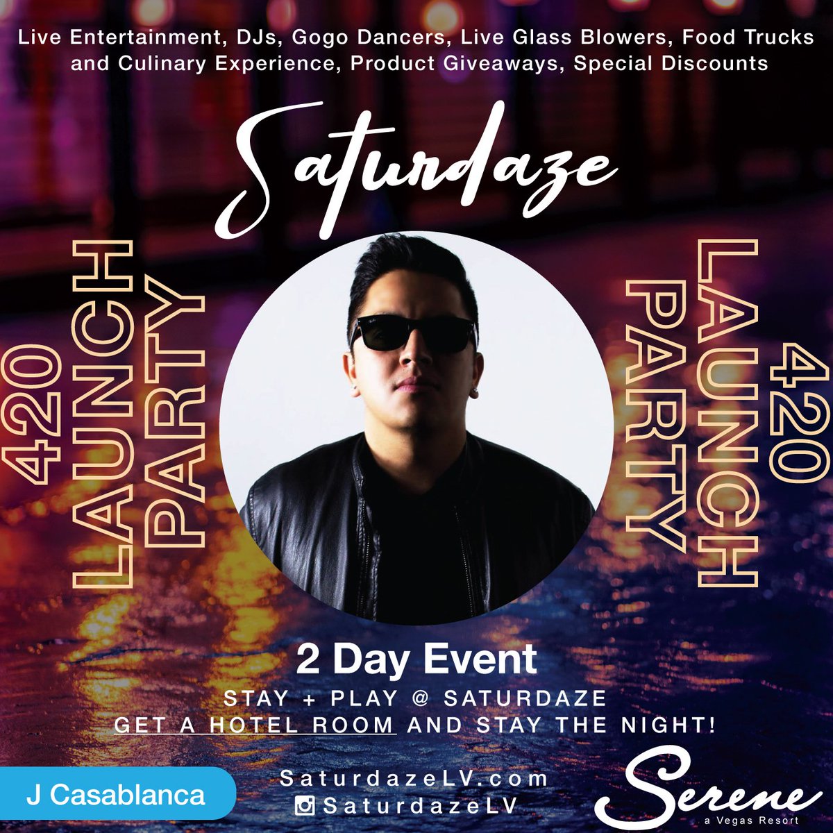 SATURDAZE 420 main stage performer: J. Casablanca is a San Jose Ca. native and a Vegas transplant DJ turned Producer/Remixer. You may have heard of his many radio remixes and mash ups done under his original stage name, DJ Fabian. #jcasablanca #420 #mj @SaturDazeLV <a href="/pojunis/">Brett H. Pojunis</a>