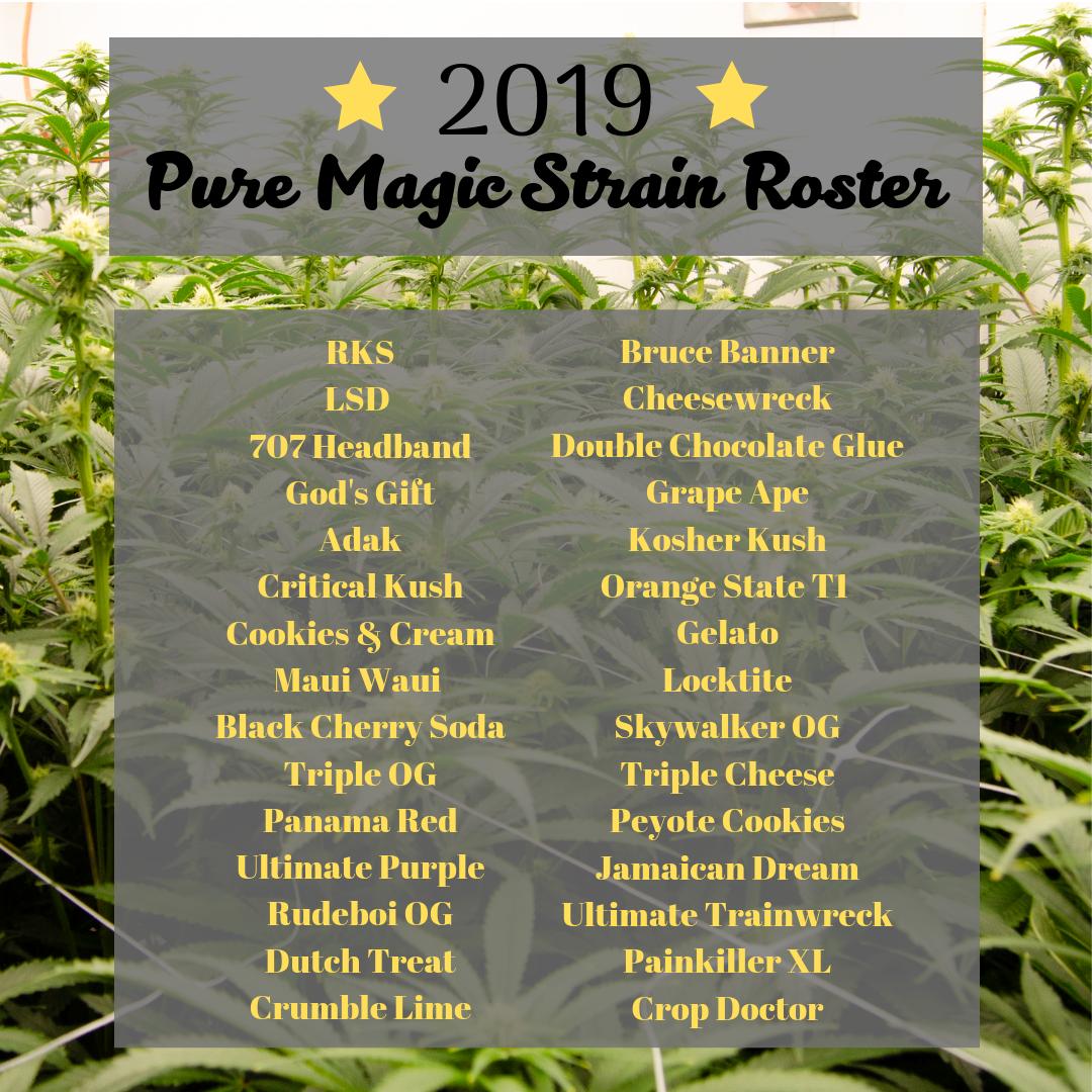 PureMagicGroup's tweet image. Our 2019 #strain roster is up! Let us know which one you'd like to see us grow next! 
#feelthemagic #puremagiccannabis #indoorgrown #washingtonweed #i502 #premium #cannabis #hydroponic