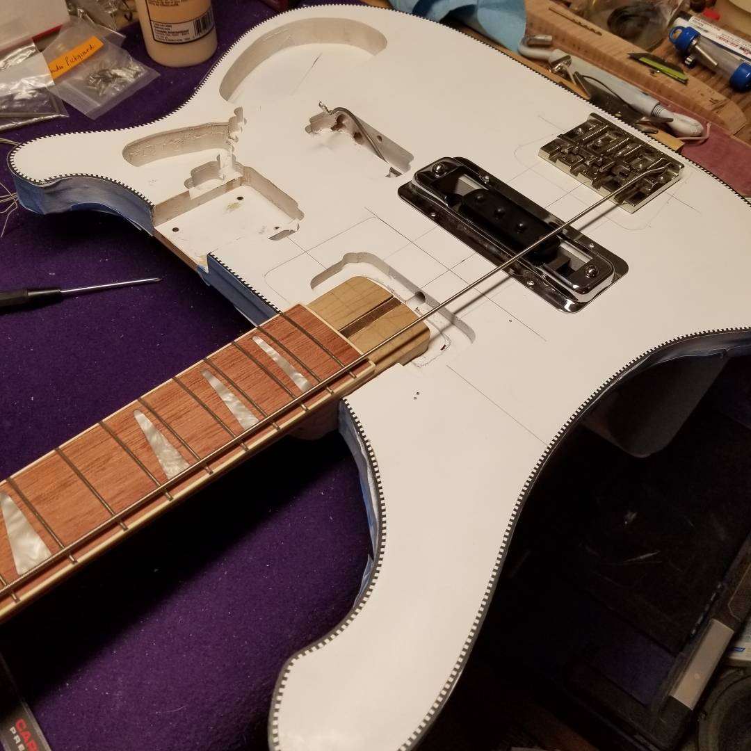 customDguitars's tweet photo. One of the most exciting parts for me as a builder is the point of transformation from wood, plastic and metal to a stringed instrument! #luthier #guitar  #music #musician #rock #classicrock #rush #dirk #4080 #doubleneck #geddylee #bbbob #bass #bassguitar #transformation https://t.co/XIsfBAXbac