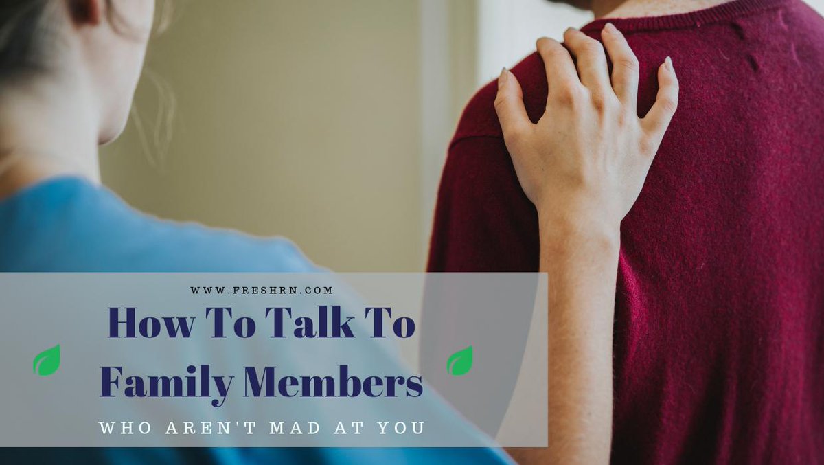 Does anyone here get intimidated to speak with a patient's family members, particularly when you have not so good news? You're not alone! Here are some helpful tips to make this task less daunting. freshrn.com/2019/03/26/sea…