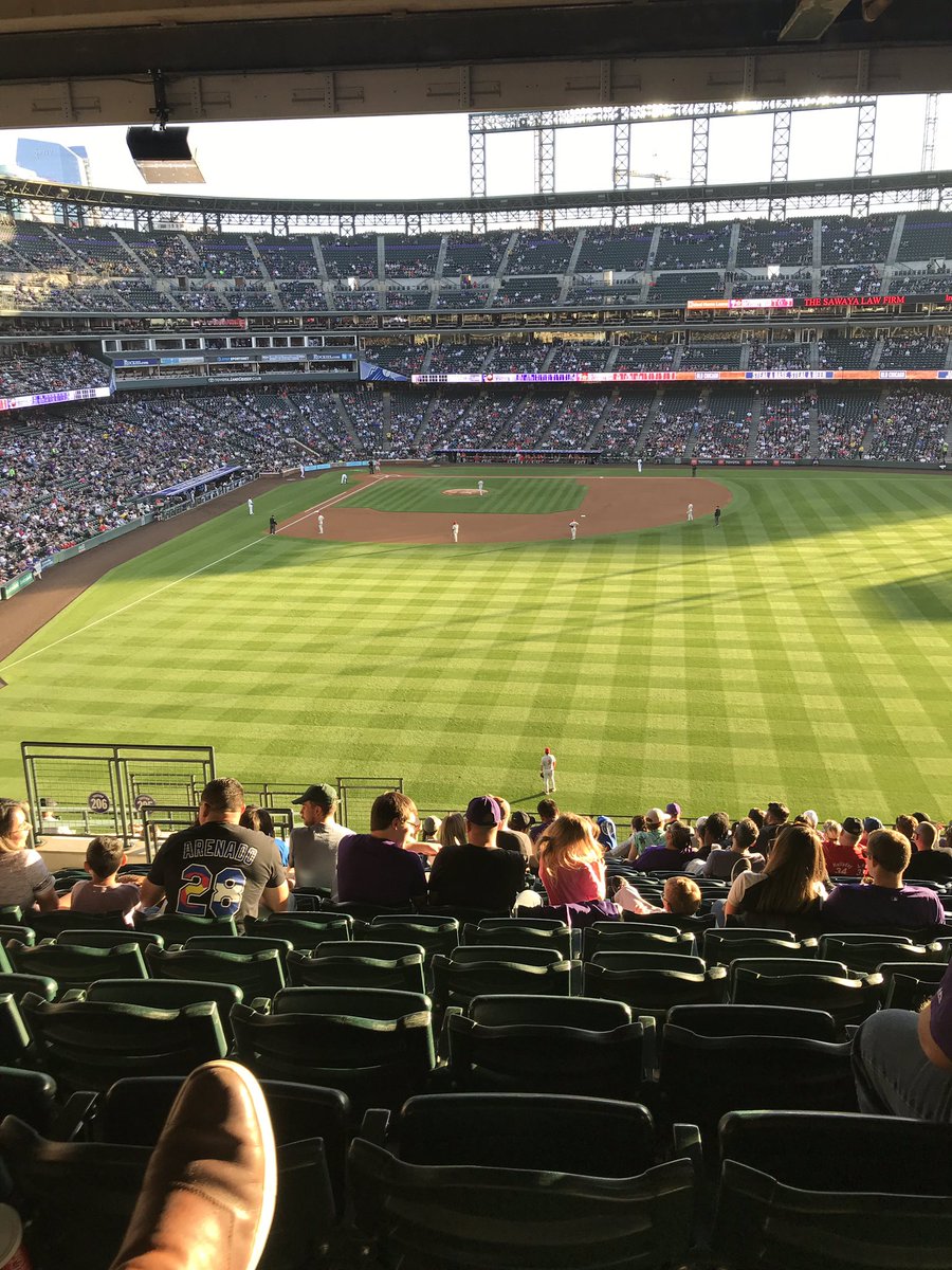 Our current view in 205, 16, 16-18. Visiting from LV to see our <a href="/Rockies/">Colorado Rockies</a> and would love a #lotteryseatupgrade!! <a href="/ColoLottery/">Colorado Lottery</a>