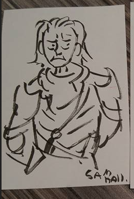 45. @ Hal-Con 2016 I got this 1-minute sketch of Gunter and it's greatthank u Sam
