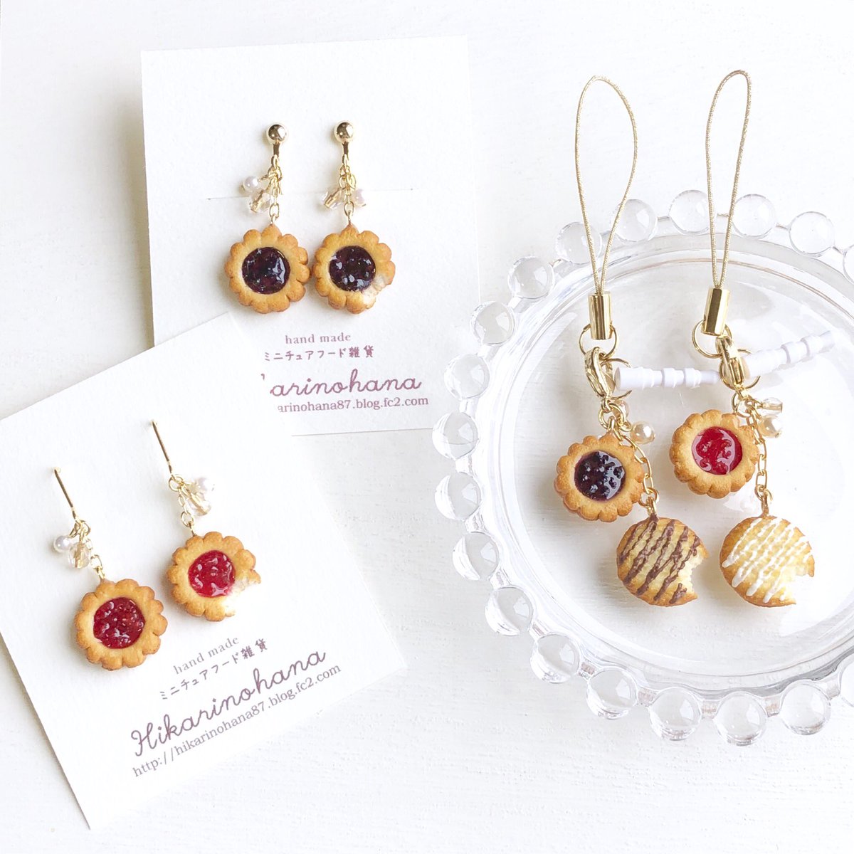 Hikarinohana ミニチュアフードアクセサリー V Twitter 4月日は ジャムの日 らしいので 過去につくったジャムクッキーを ミニチュアフード ハンドメイドアクセサリー 樹脂粘土