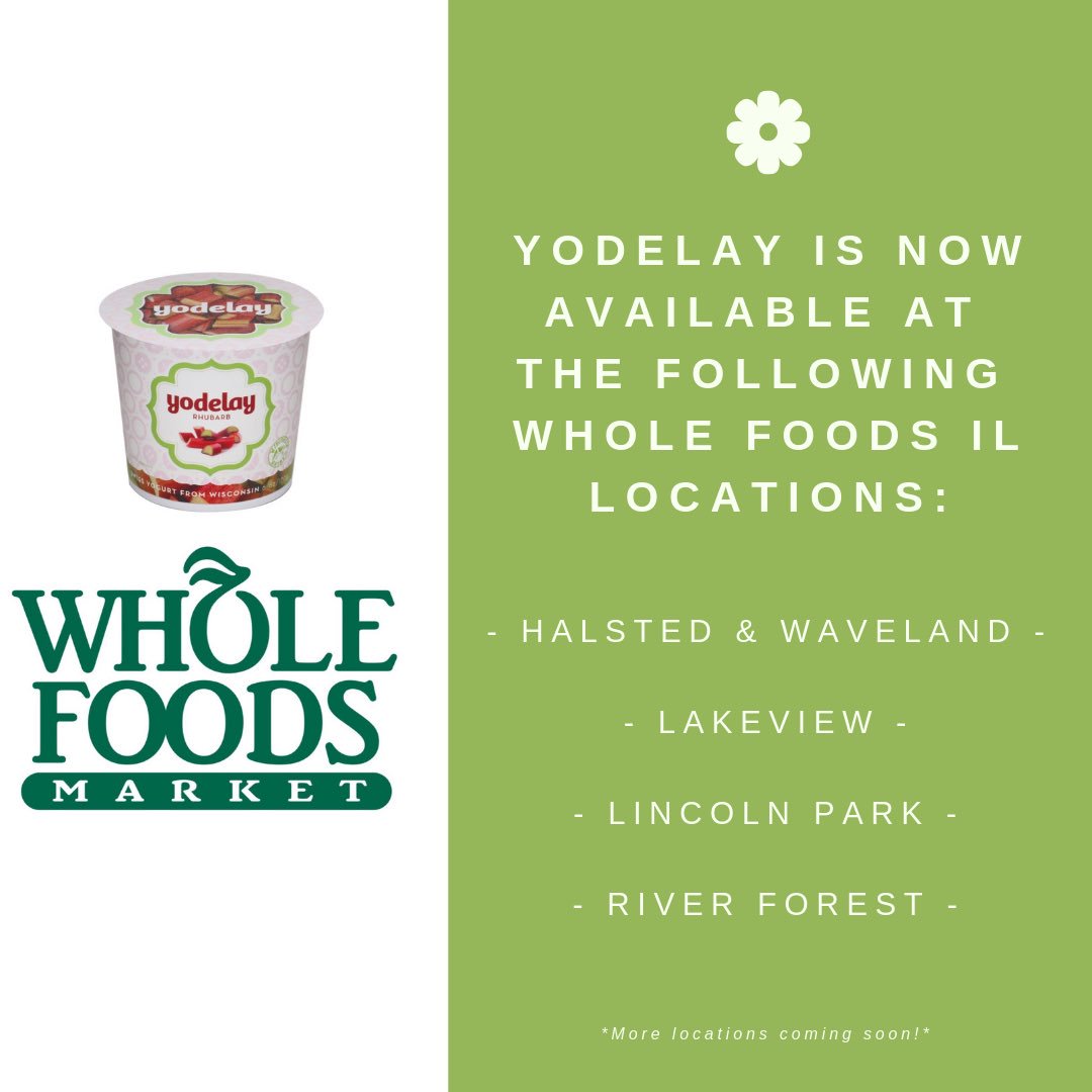Check out our new <a href="/WholeFoods/">Whole Foods Market</a> locations in Illinois!
#yodelayyogurt #yogurt #swissyogurt