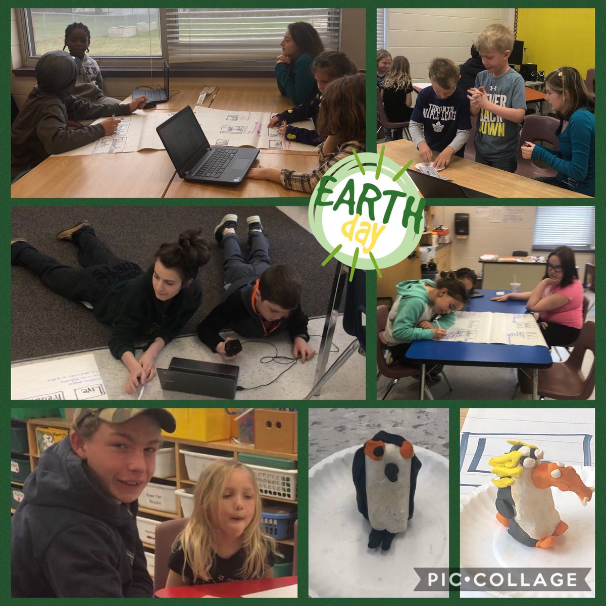 Big and little buddies learning about penguins together to get ready for our Earth Day event. Also, mapping and making a nature scavenger hunt #WestminsterPondsESA. True collaboration at work. @SDCISaints @NorthMeadowsTV #IWIPivot