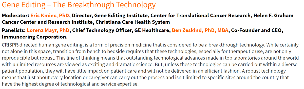 pmlsevents's tweet photo. One of the more anticipated talks at the JUNE #PrecisionMedicine Leaders Summit will be #GeneEditing – The Breakthrough Technology, moderated by Eric Kmiec, PhD, Director @GeneEditingDE &amp; @christianacare. Register at https://t.co/e3lFFTYcPA today! #cancerresearch #cancercenter https://t.co/wNI9KmxKNy