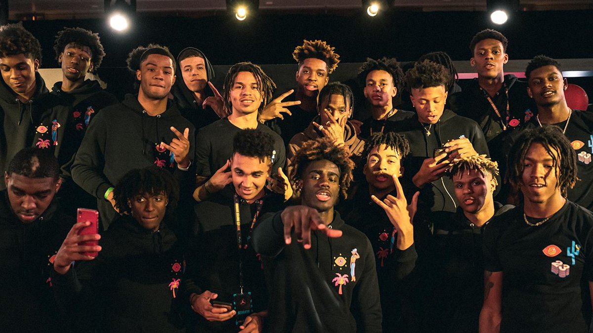 JordanClassic's tweet photo. Get hyped.

@trvisXX makes a guest appearance and surprises the Jordan Brand Classic squads ahead of tomorrow's games. https://t.co/vOJ5LaGcld