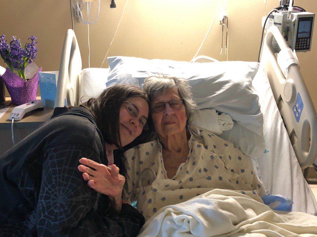 Pumpkinthepek's tweet image. Grandma had a stroke on Wednesday, the next day she tried to get out of her hospital bed. #pullingthrough #strong #oldpower