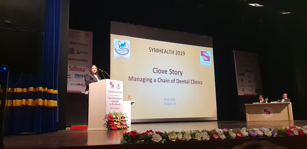 MS. NISHI SAINI
Head Operation - North India at Clove Dental,
is speaking on Managing chain of healthcare
facilities: Dental Clinics in SYMHEALTH 2019 -
National Conference on Interdisciplinary Approach to
Healthcare.
Day:Saturday, 20th April, 2019
#Symbiosis @symbiosistweets