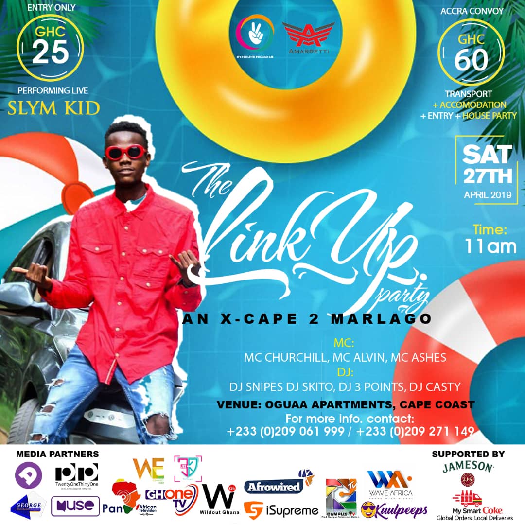 tommyclit's tweet photo. Ayooo! It's All About #ThelinkUpParty #AnXcape2Marlago coming 27th April #CapeCoast... come Let's party with #JDerobie and the Cape coast Finest #SlymKhid #Yg
#ComeLetsMakeHistory
#HyperlinkPromoGh
#CCTU...#UCCπ₯π₯π₯π₯π£π£
#ComeLetsDoEverythingSome https://t.co/DVoTnTLxKw