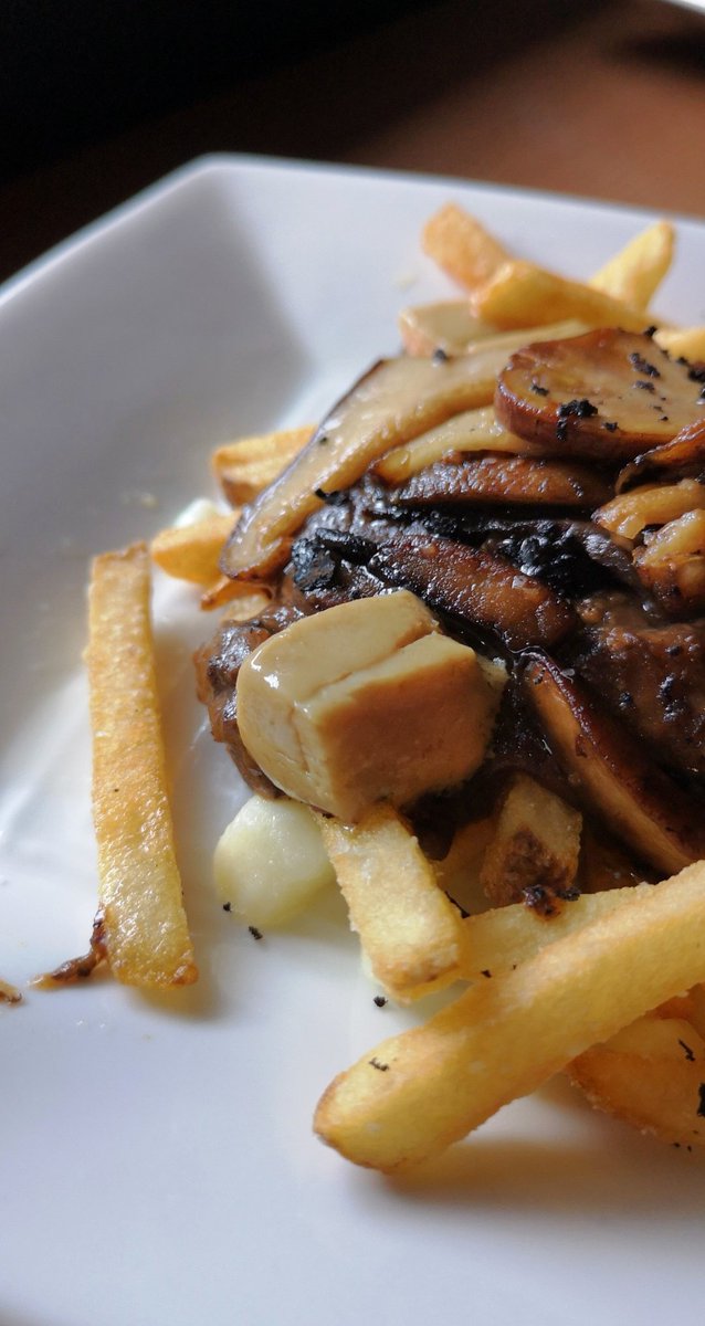 DishntheKitchen's tweet photo. People might ask...what is the most BOUGIE poutine in all of @PoutinePurpose The answer is the Millionaires Poutine from @ModernSteakCA it's got Foie Gras, Truffle, Curds, gravy & Sautéed Mushrooms #poutinewithpurpose #PoutinePusher #OhMyCurdYYC https://t.co/iBxGlm95mt