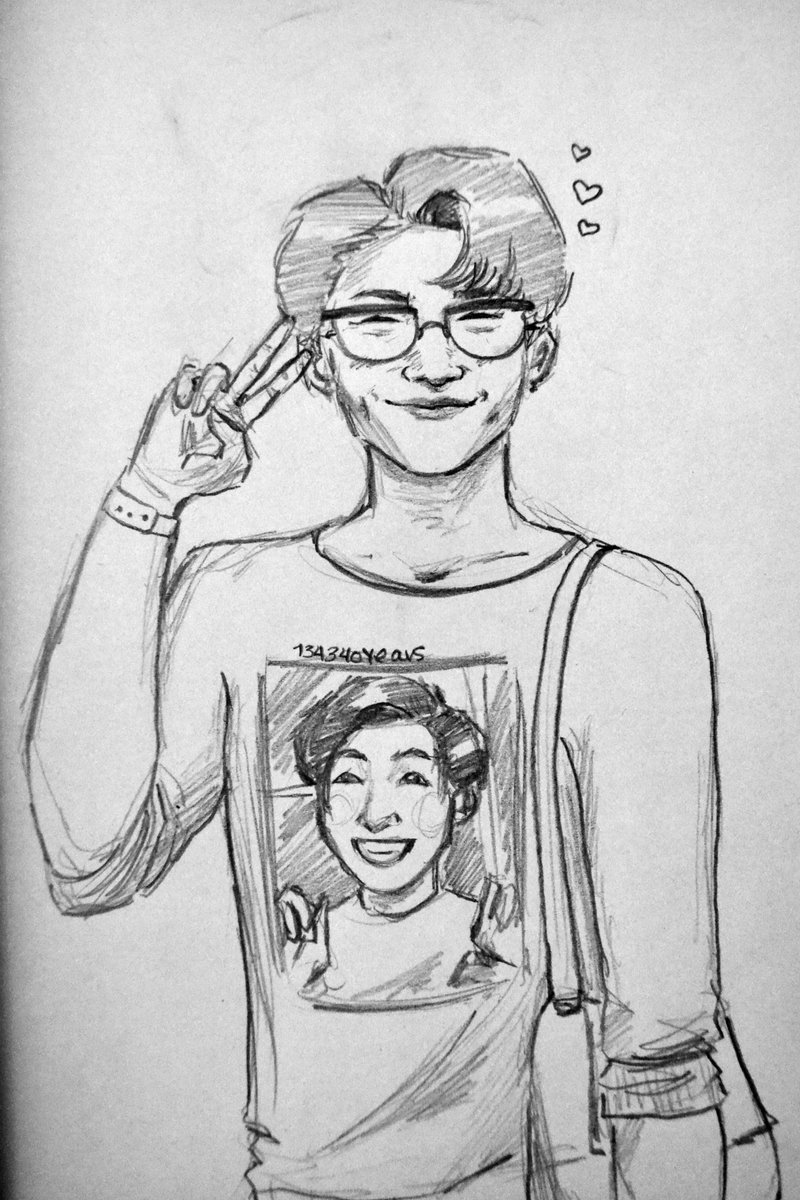 20190419 / day 109Run BTS where Namjoon has to wear this shirt with Jungkook's face just because. Pls thank.  @BTS_twt  #btsfanart