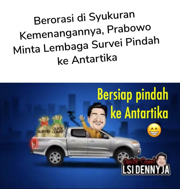 DennyJA_WORLD's tweet photo. Balada lembaga survei atau Lembaga Survei Rhapsody: dipuja ketika sang calon menang, dihujat dan dilaporkan ke polisi ketika sang calon kalah😭 https://t.co/igmwCT42ZP