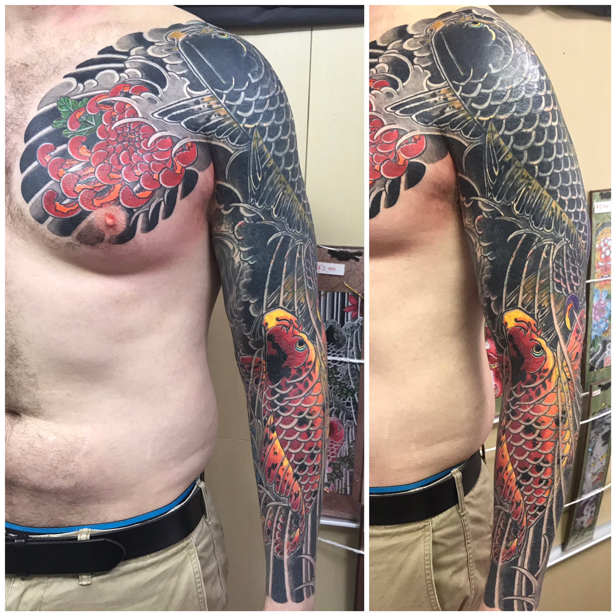 手彫り刺青師 龍元 鯉 肩額長袖 Koi Full Sleeve 鯉 手彫り 刺青 龍元 カバーアップ Koi Tebori Japanesetattoo Ryugen Coverup T Co Smydpxmsru Twitter