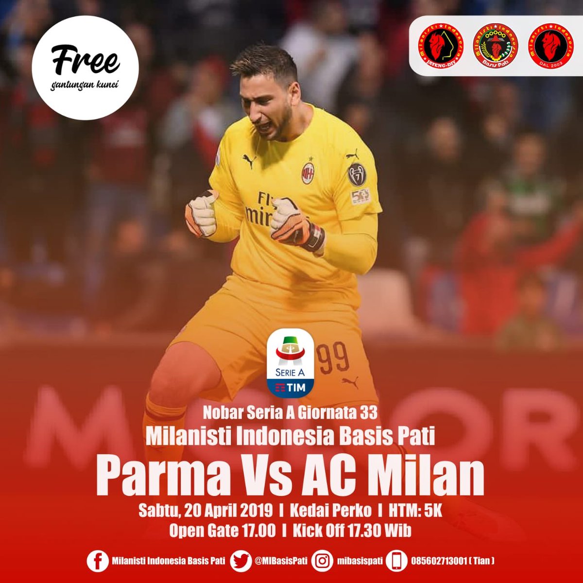 [Pati]
#NoBer #ParmaMilan
Sabtu,20 April 2019
htm : 5k (free ganci)