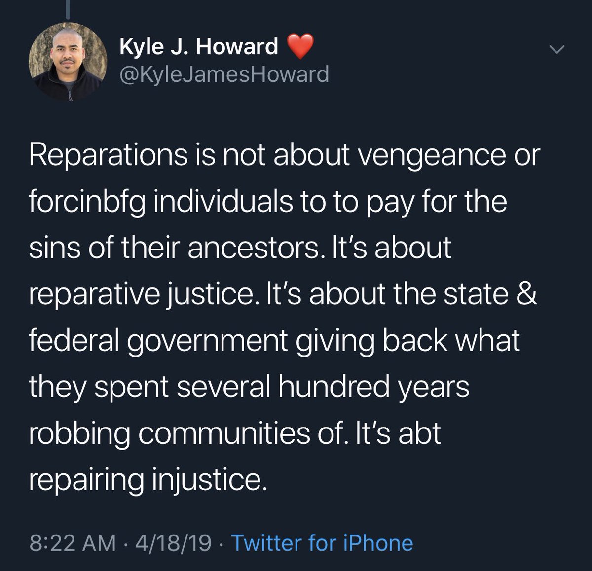 MattTravisBlog's tweet photo. Collecting taxes from person A to pay for person B’s education because person Z oppressed person Y decades or centuries ago is exactly ’forcing individuals to pay for the sins of their ancestors,’ even if it’s done via ‘better education, free colllege, etc.’ This is undeniable. https://t.co/57dXAFiA3c
