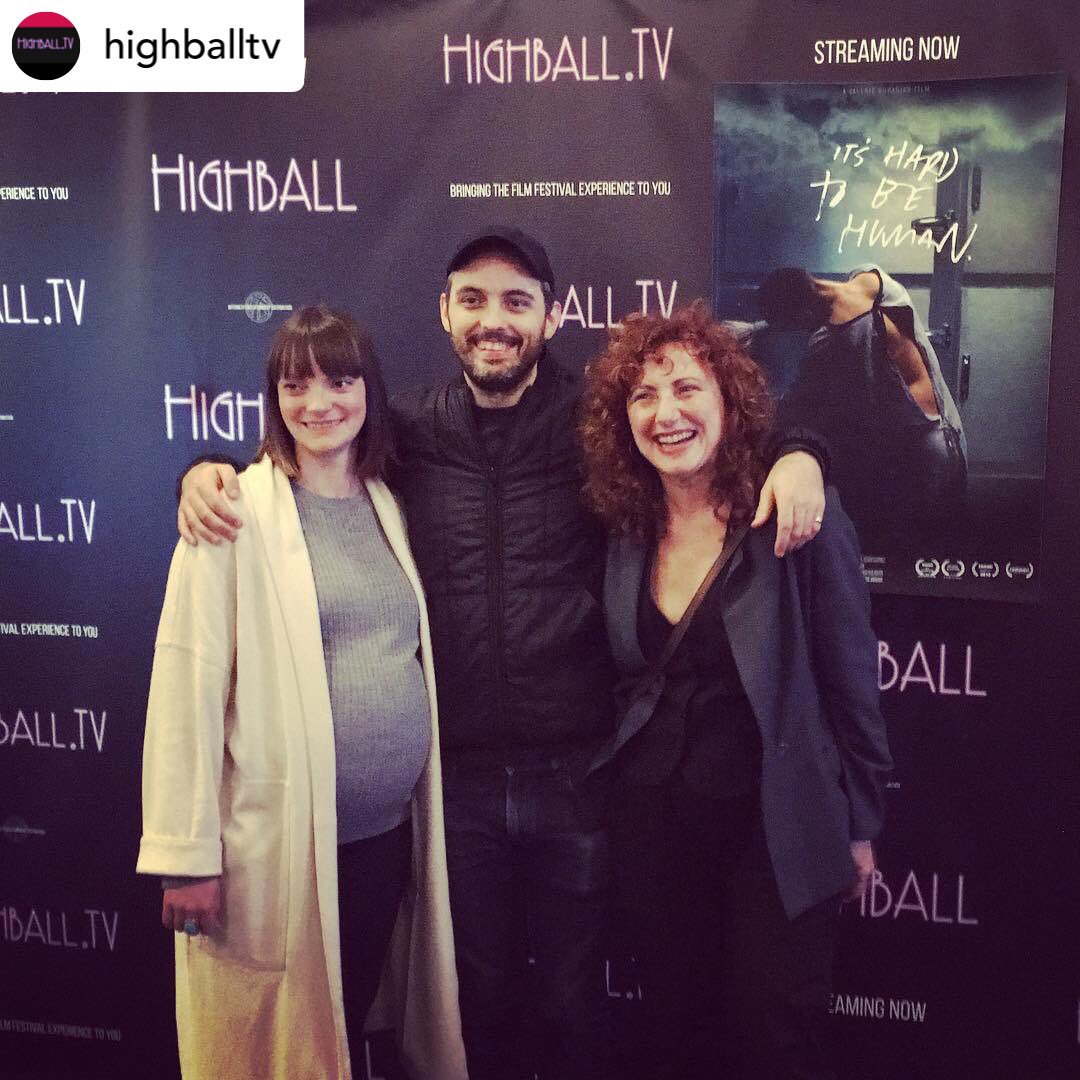 HighballTV's tweet photo. The Star, the Producer & the Writer/Director of #ItsHardToBeHuman at tonight’s premiere! Watch this film festival gem on the silver screen, or outside of Canada you can see it on https://t.co/m4wFkZQqyO & on DVD! #NowPlaying #Filmmaking #FemaleFilmmakerFriday #Streaming #Cinema https://t.co/HRx38cYZ8J